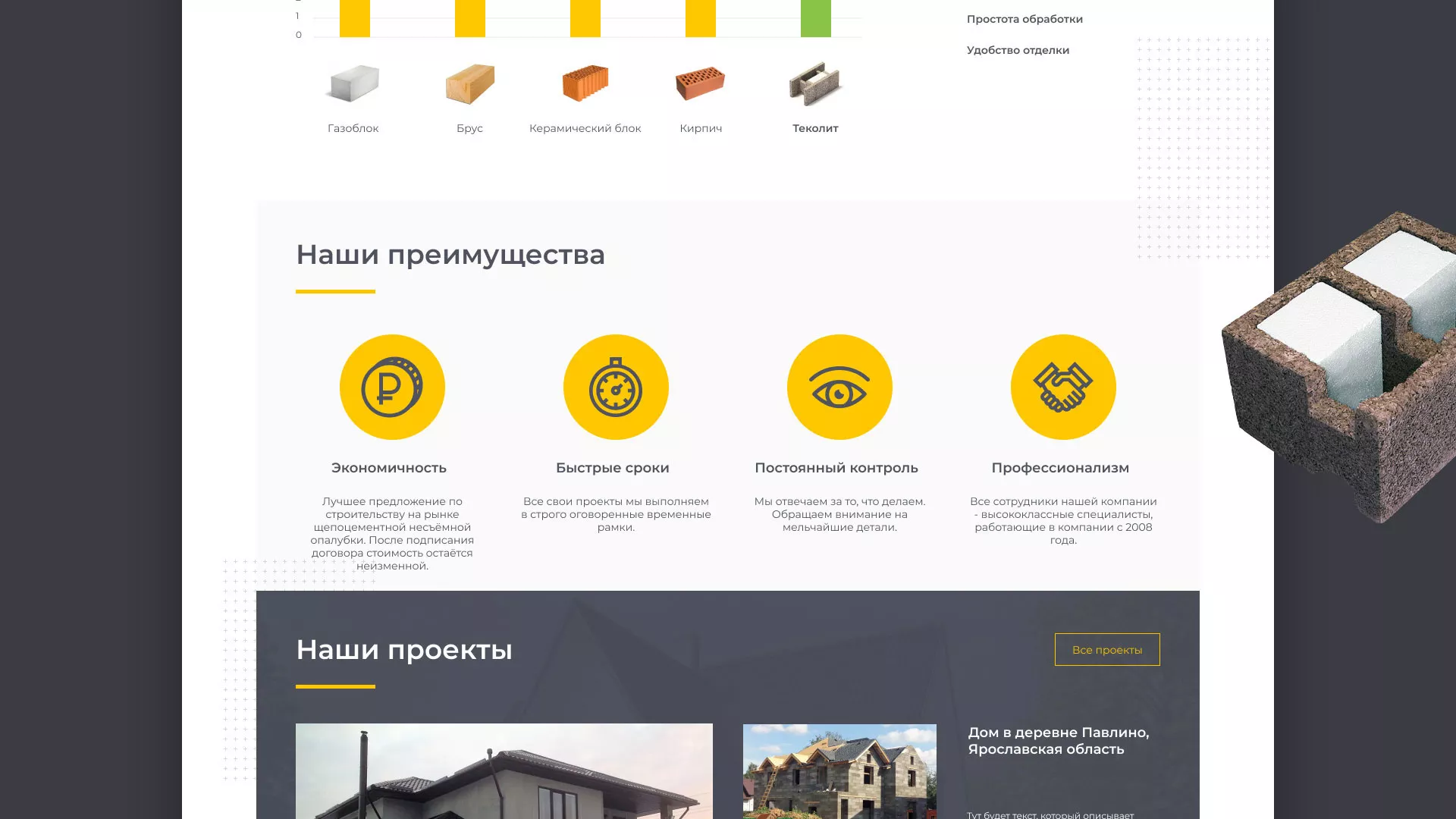 Создание сайта для строительной компании «ЭКОДОМ» в Королёве