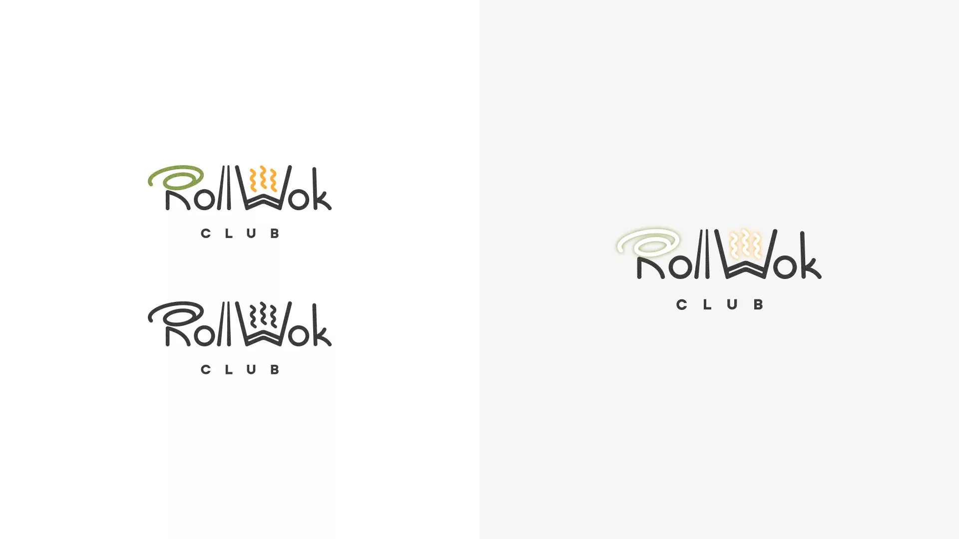 Разработка логотипа и фирменного стиля суши-бара «Roll Wok Club» в Королёве